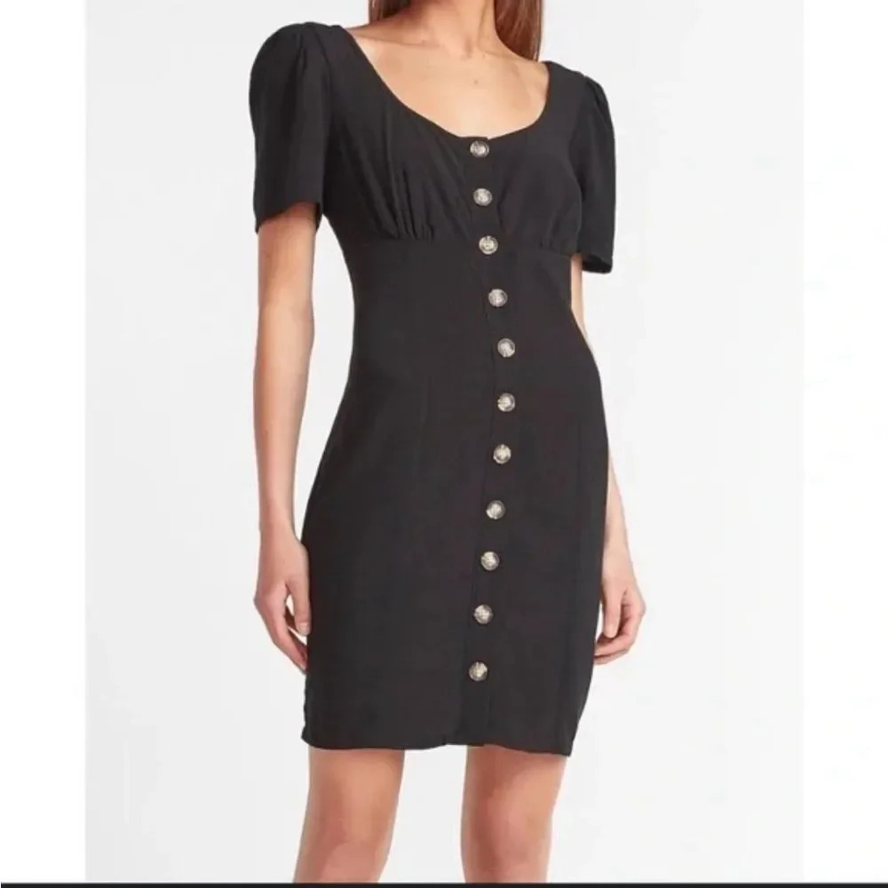 Express Black Button Down Dress XS